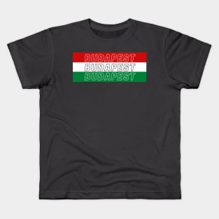 Budapest City in Hungary Flag Color Stripes Kids T-Shirt